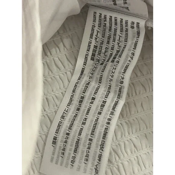 Hollister White Cream Chiffon Square Long Sleeve Crop Top Blouse Medium M Fairy - Picture 7 of 7